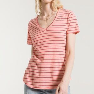 Z Supply Linen Blend T-Shirt V-Neck Lightweight Pink Size Extra Small XS